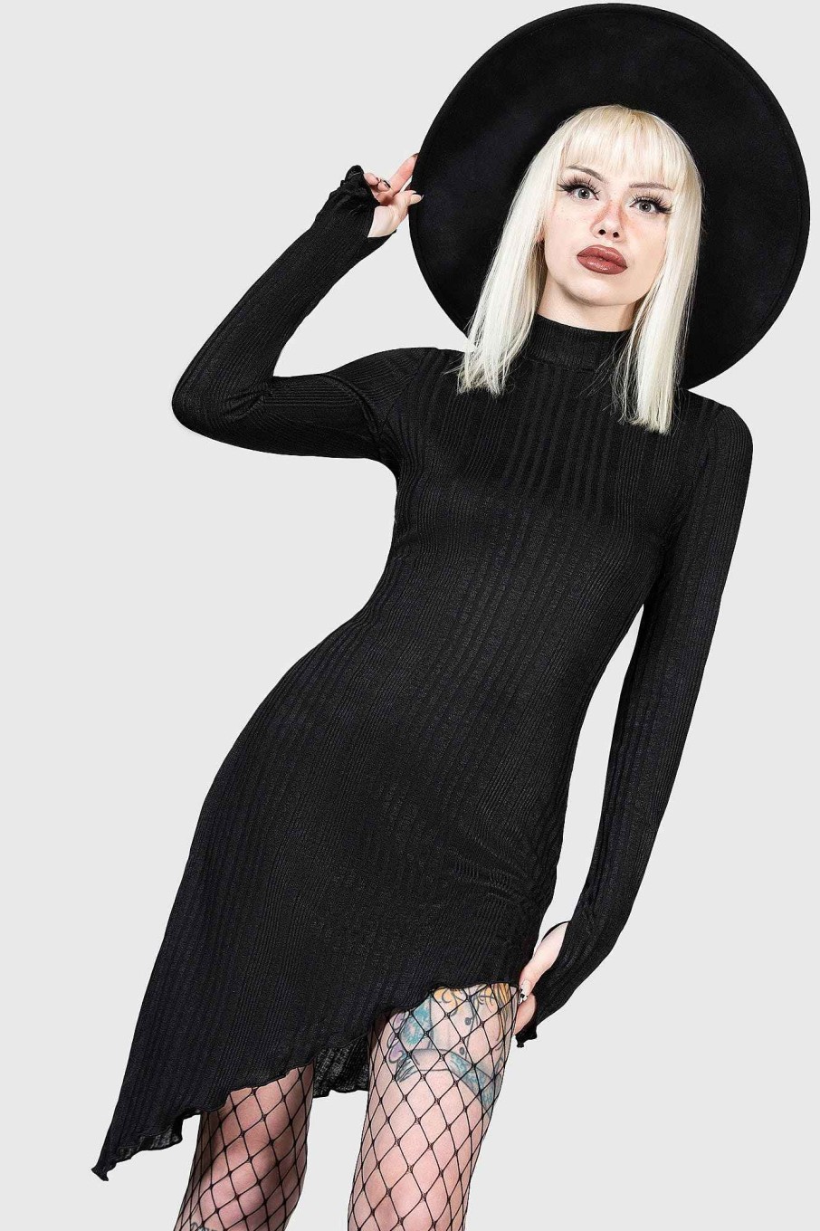 Women KILLSTAR Dresses | Stone Heart Asymmetric Dress Black