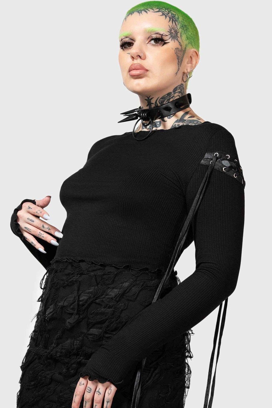 Women KILLSTAR Tops | Shailagh Long Sleeve Top Black