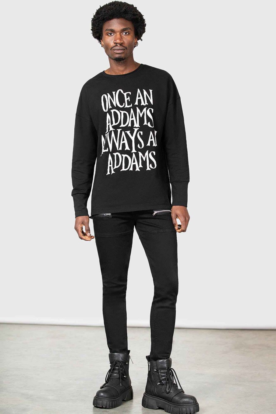 Men MGM WEDNESDAY Knitwear | Addams Sweatshirt Black