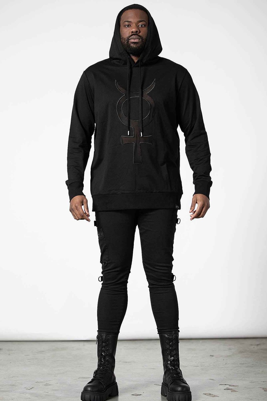 Plus KILLSTAR Outerwear | Mercury Rising Pull-Over Hoodie [Plus] Black