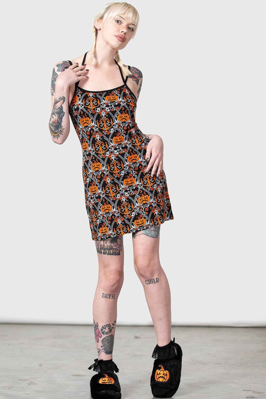 Women KILLSTAR Loungewear | Autumn Slumber Slip Dress Black