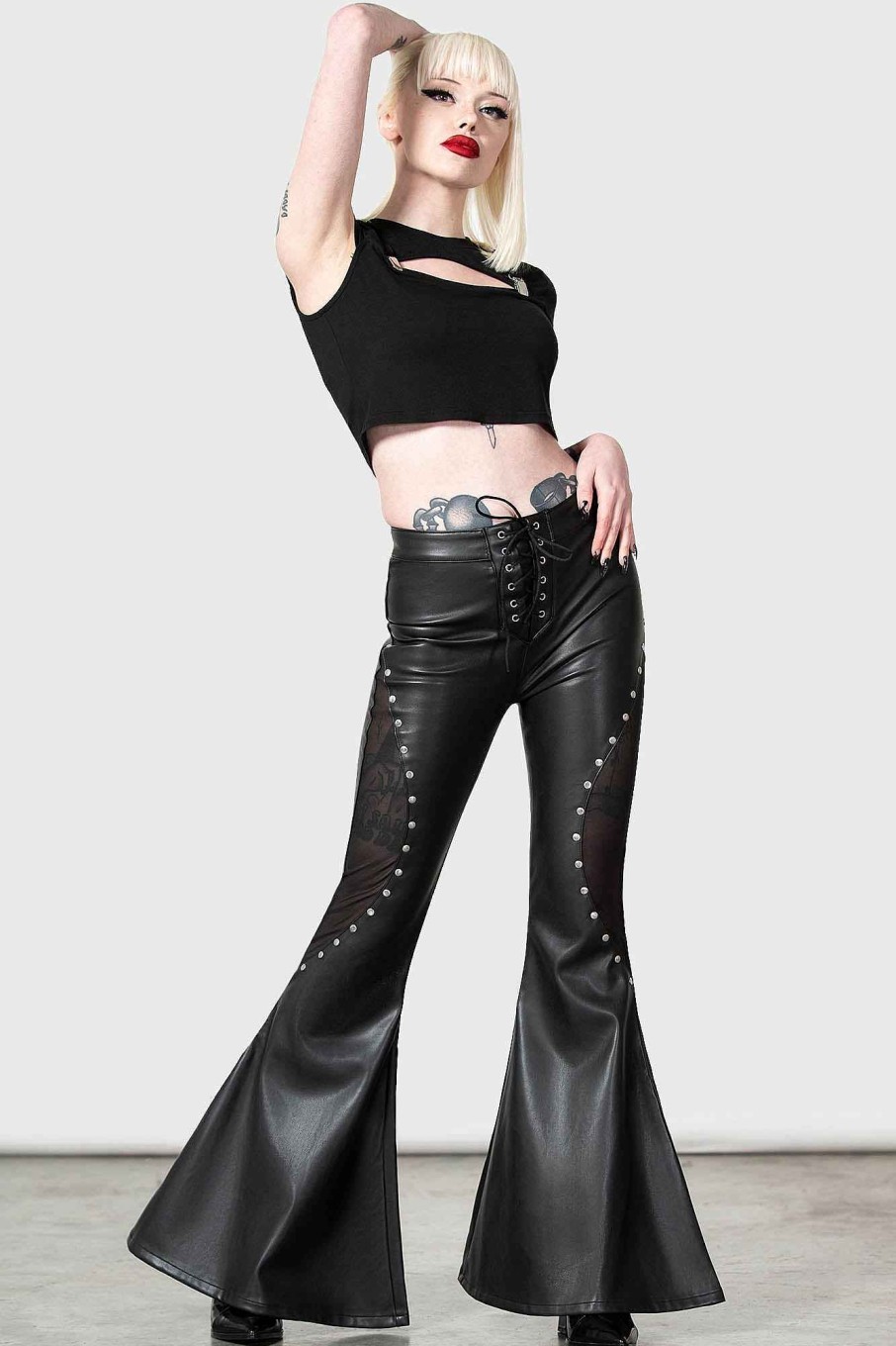 Women KILLSTAR Bottoms | Sabina'S Sacrifice Flares Black