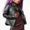 Women KILLSTAR Outerwear | Leather Jacket [Faux Leather] Black