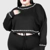 Plus KILLSTAR Knitwear | Fright N Terror Crop Sweater [Plus] Black