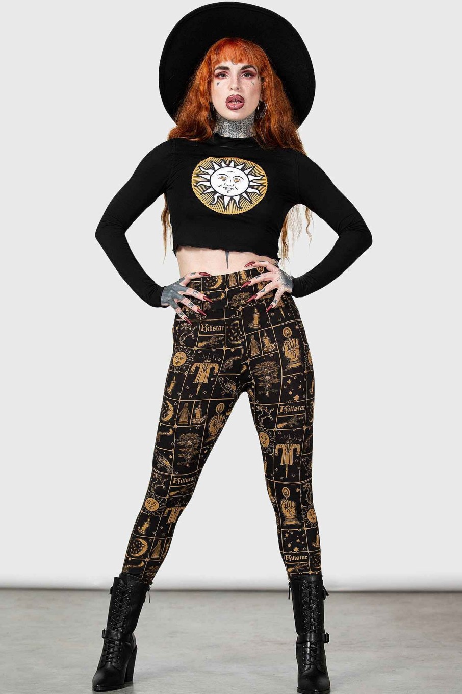 Women KILLSTAR Co-Ords | Folk Horror Leggings Black