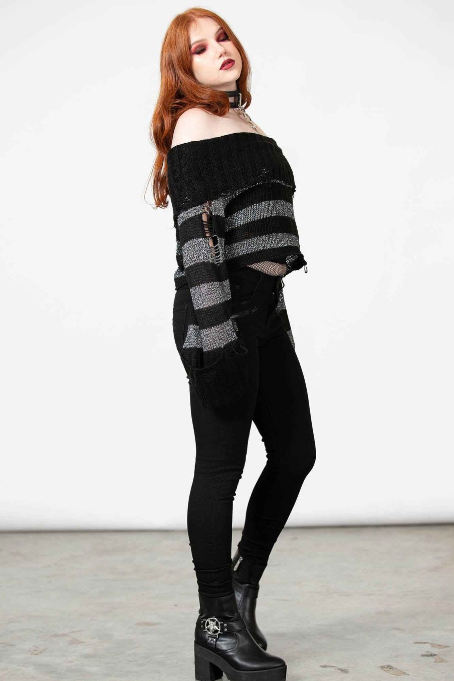 Women KILLSTAR Knitwear | Meteor Knit Sweater Grey