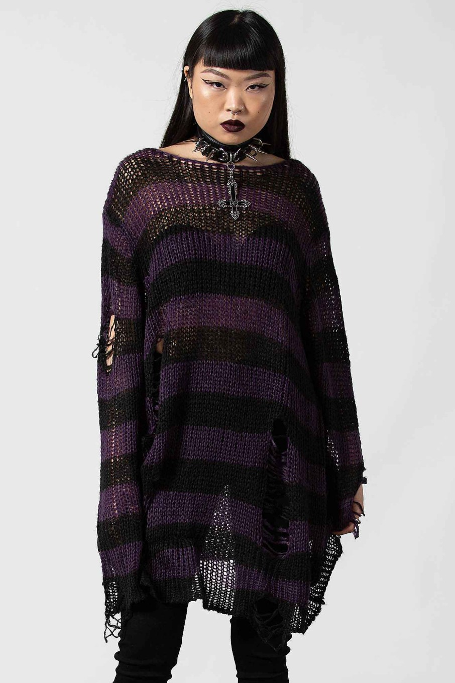 Men KILLSTAR Knitwear | Graph Knit Sweater Purple