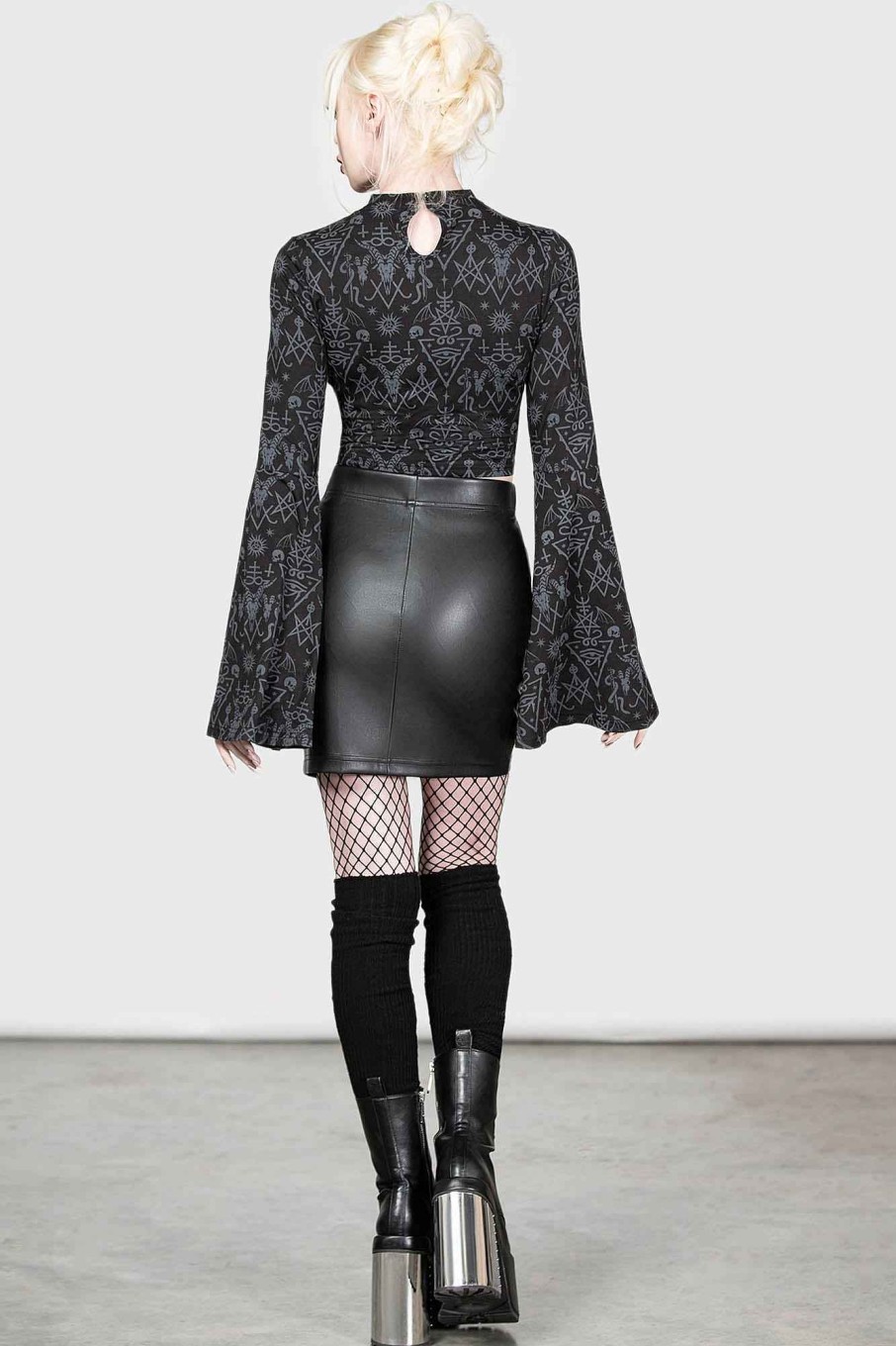 Women KILLSTAR Skirts | Scarlet Flame Mini Skirt Black