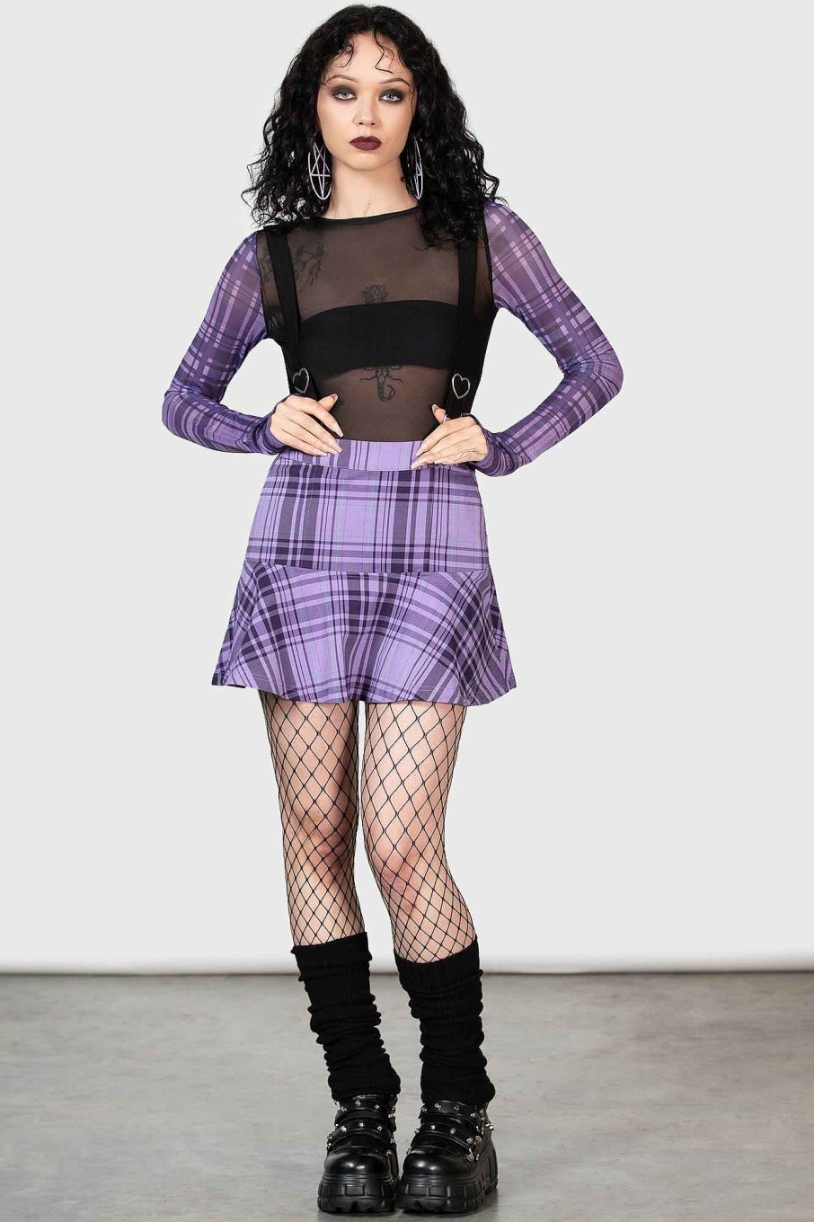 Women KILLSTAR Skirts | School Dayz Skirt Purple Tartan