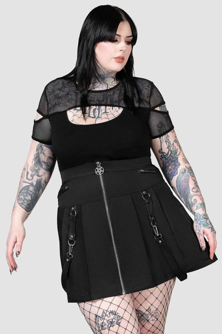 Plus KILLSTAR Bottoms | Blaire B*Tch Mini Skirt [B] [Plus] Black