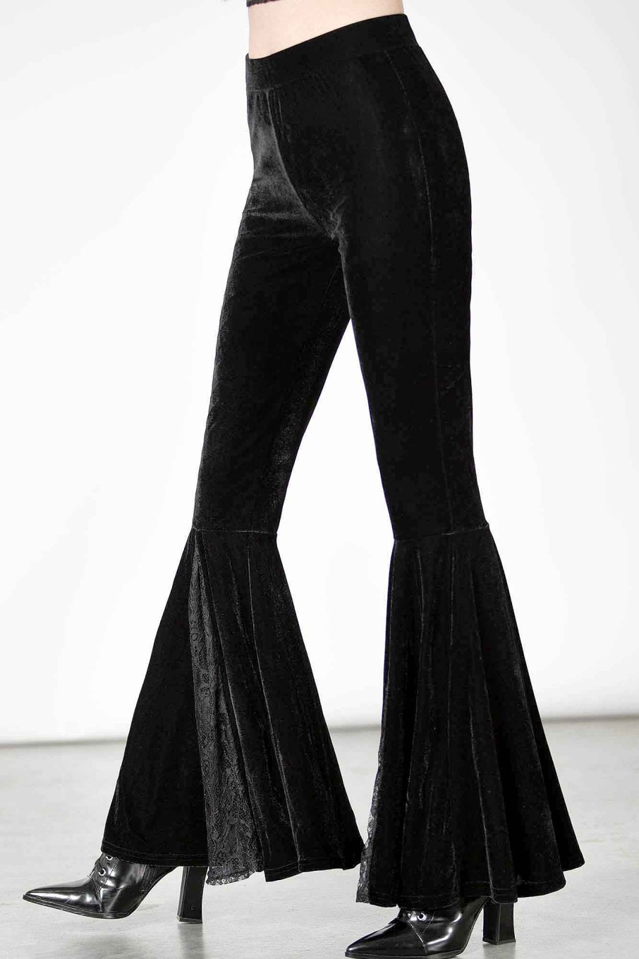 Women KILLSTAR Co-Ords | Marisol Velvet Bell Bottoms Black