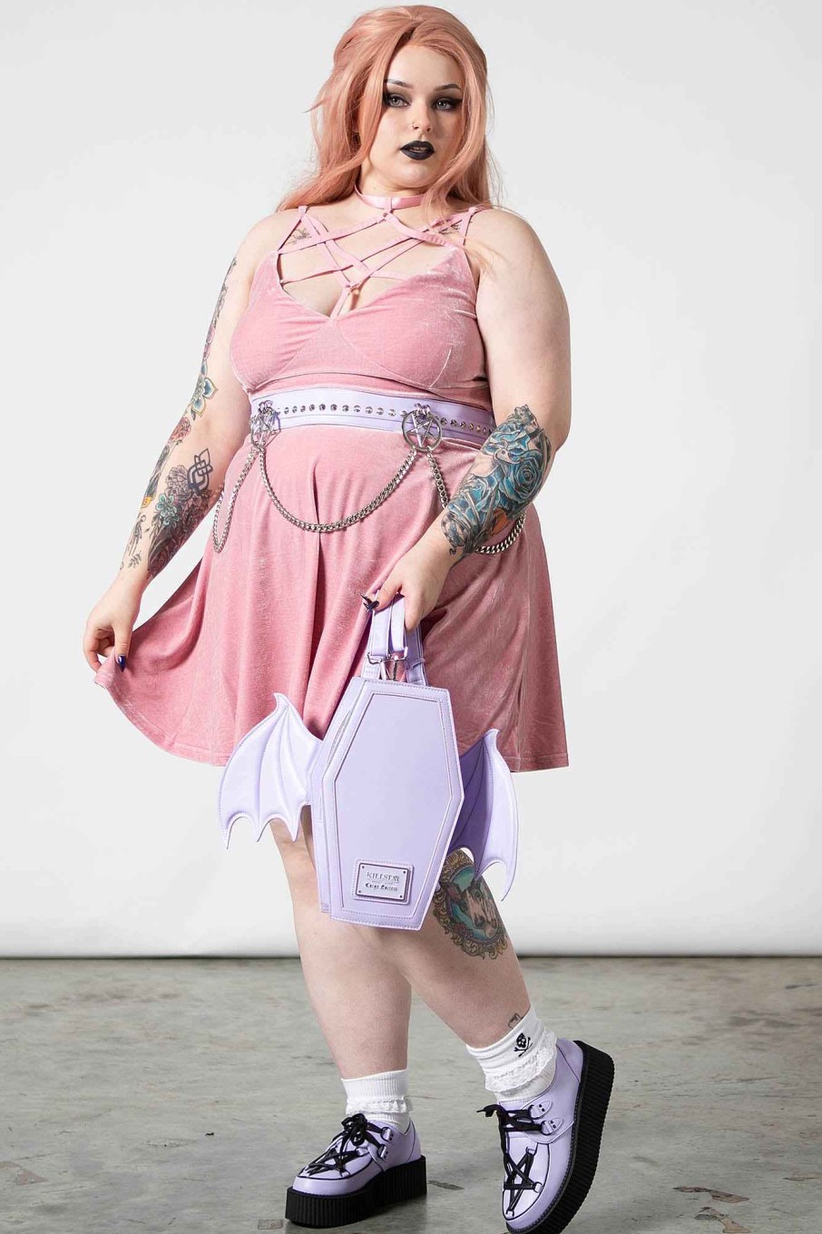 Plus KILLSTAR Dresses | Every Mourning Collar Dress [Pastel ] [Plus] Pink