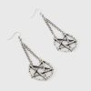 Accessories KILLSTAR Earrings | Broken Seal Pentagram Earrings Silver