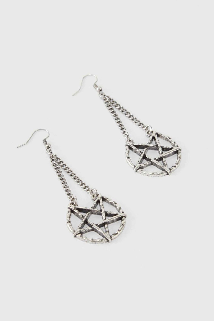 Accessories KILLSTAR Earrings | Broken Seal Pentagram Earrings Silver