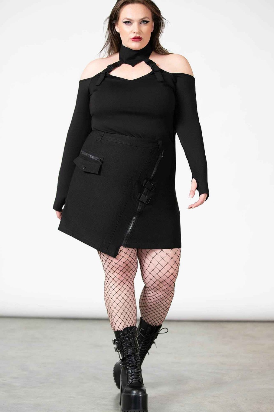 Plus KILLSTAR Bottoms | Keyla Mini Skirt [Plus] Black