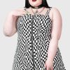 Plus KILLSTAR Dresses | Punktured Dress [Plus] Black/White