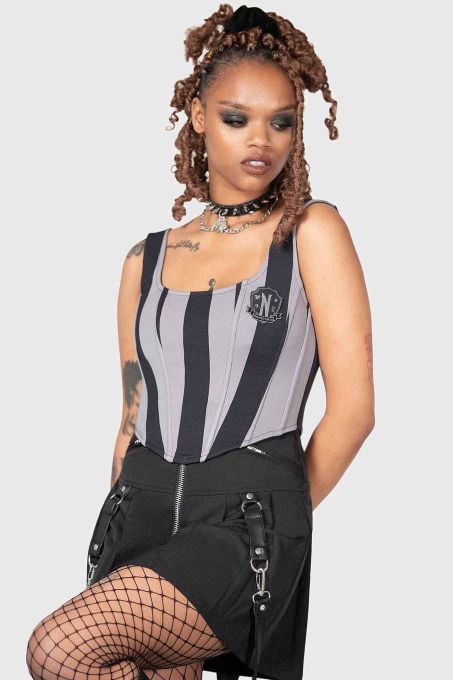 Women MGM WEDNESDAY Tops | Abhor Corset Top Grey