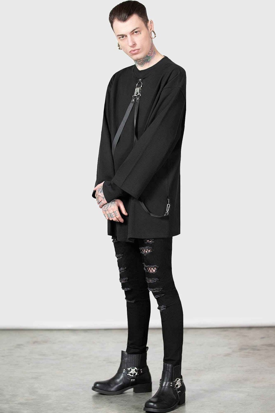 Men KILLSTAR Knitwear | Flayer Sweatshirt Black