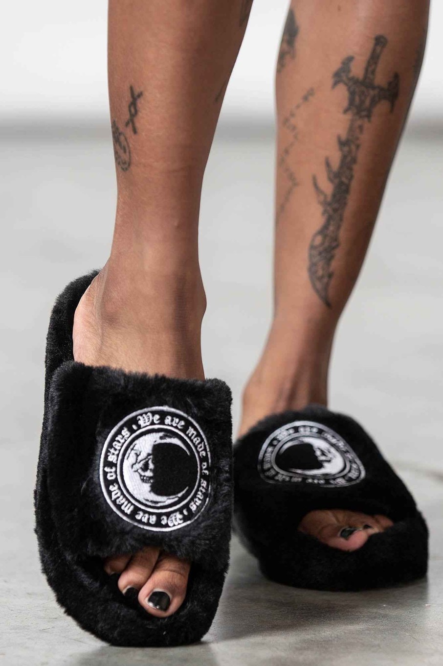 Shoes KILLSTAR Loungewear | Starchild Fur Slippers Black