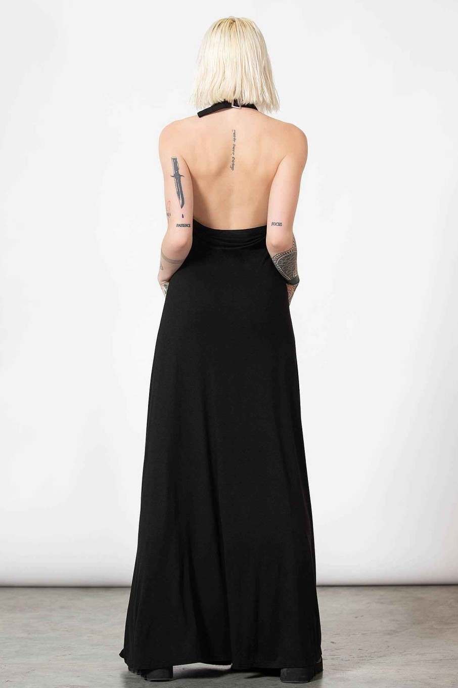 Women KILLSTAR Dresses | Tristania Maxi Halter Dress Black