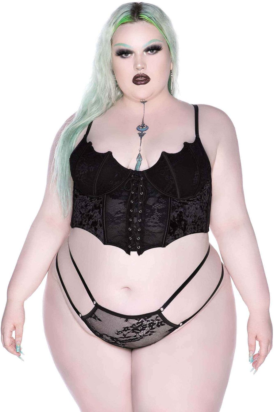 Plus KILLSTAR Intimates | Fang Lace Bustier [Plus] Black