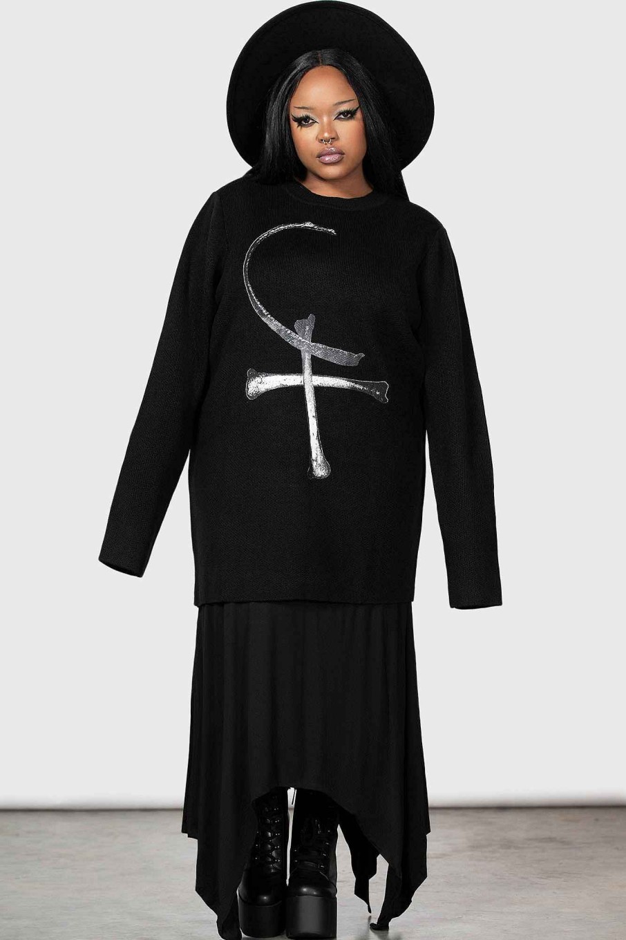 Plus KILLSTAR Knitwear | Catacombs Harvest Sweater [Plus] Black