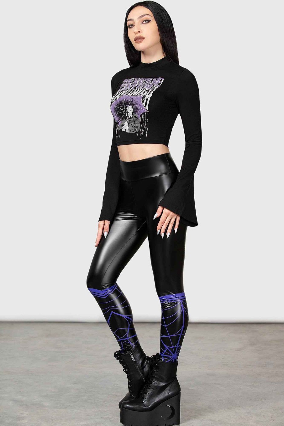 Women MGM WEDNESDAY Tops | Be Strange Long Sleeve Top Black