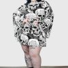 Plus KILLSTAR Dresses | Skeleton Season Mini Dress [Plus] Black/White