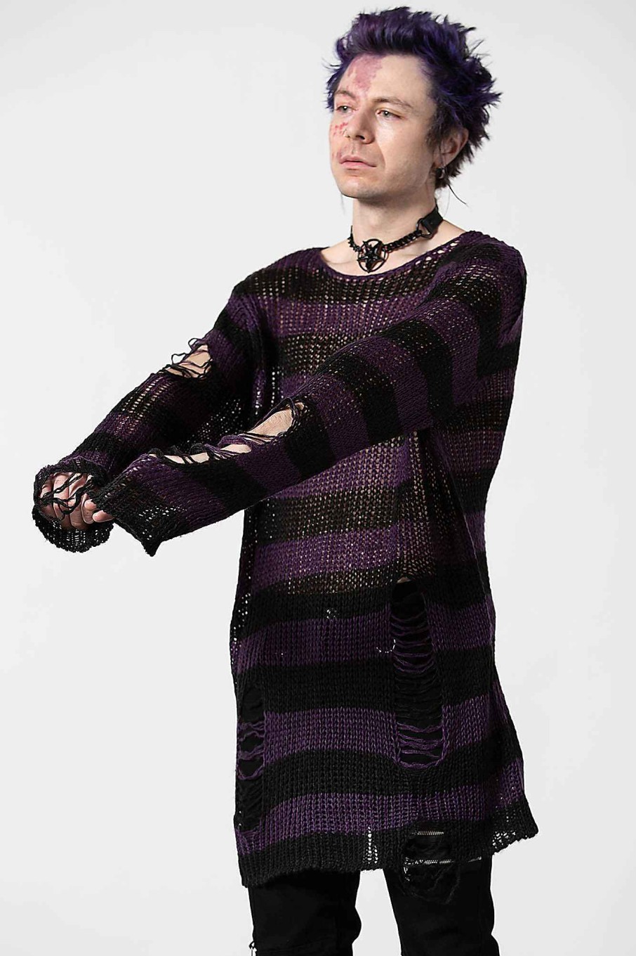 Men KILLSTAR Knitwear | Graph Knit Sweater Purple