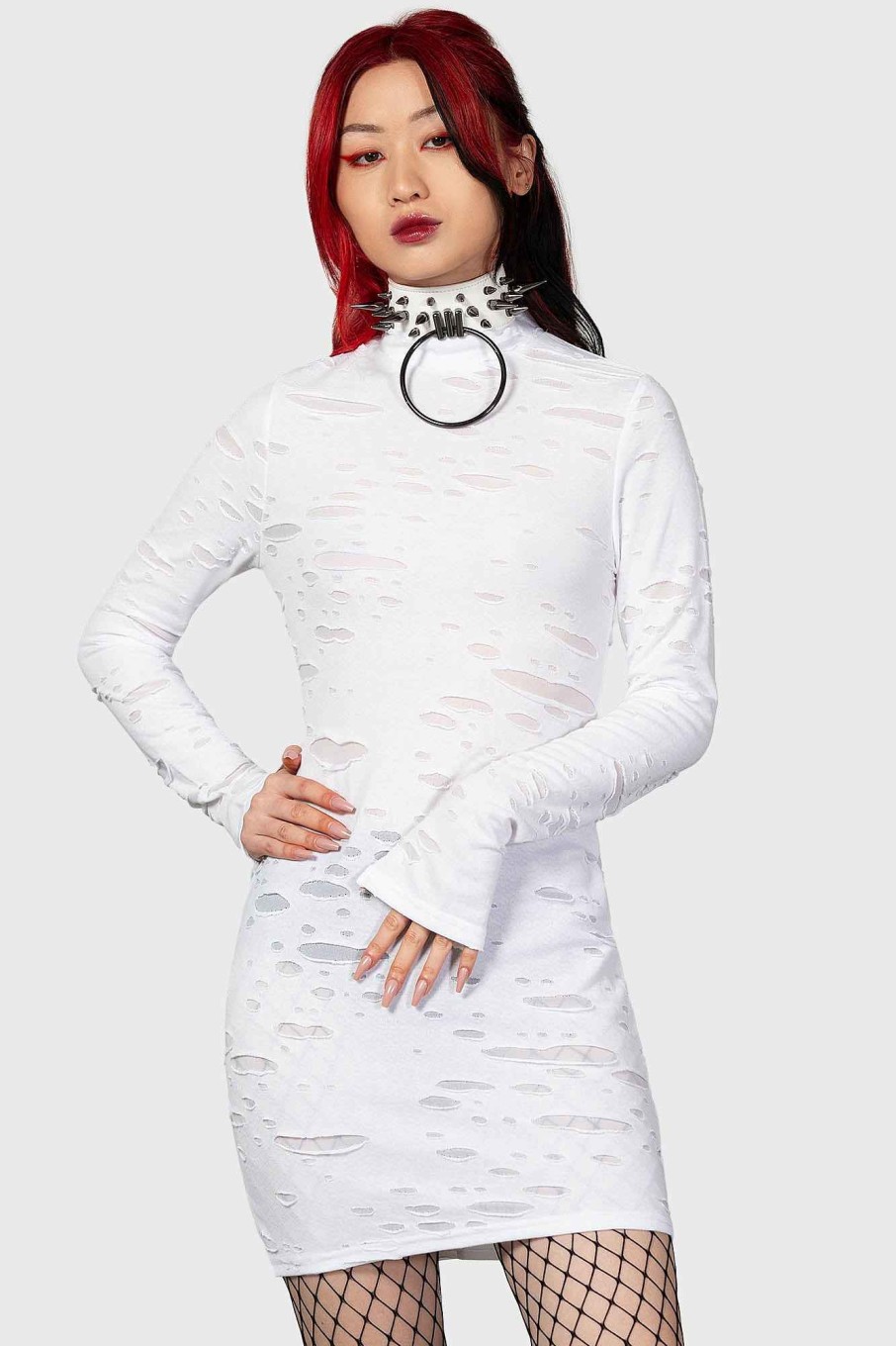 Women KILLSTAR Dresses | Illuminated Demon Long Sleeve Dress White