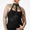 Women KILLSTAR Tops | Dystopian Halter Top Black