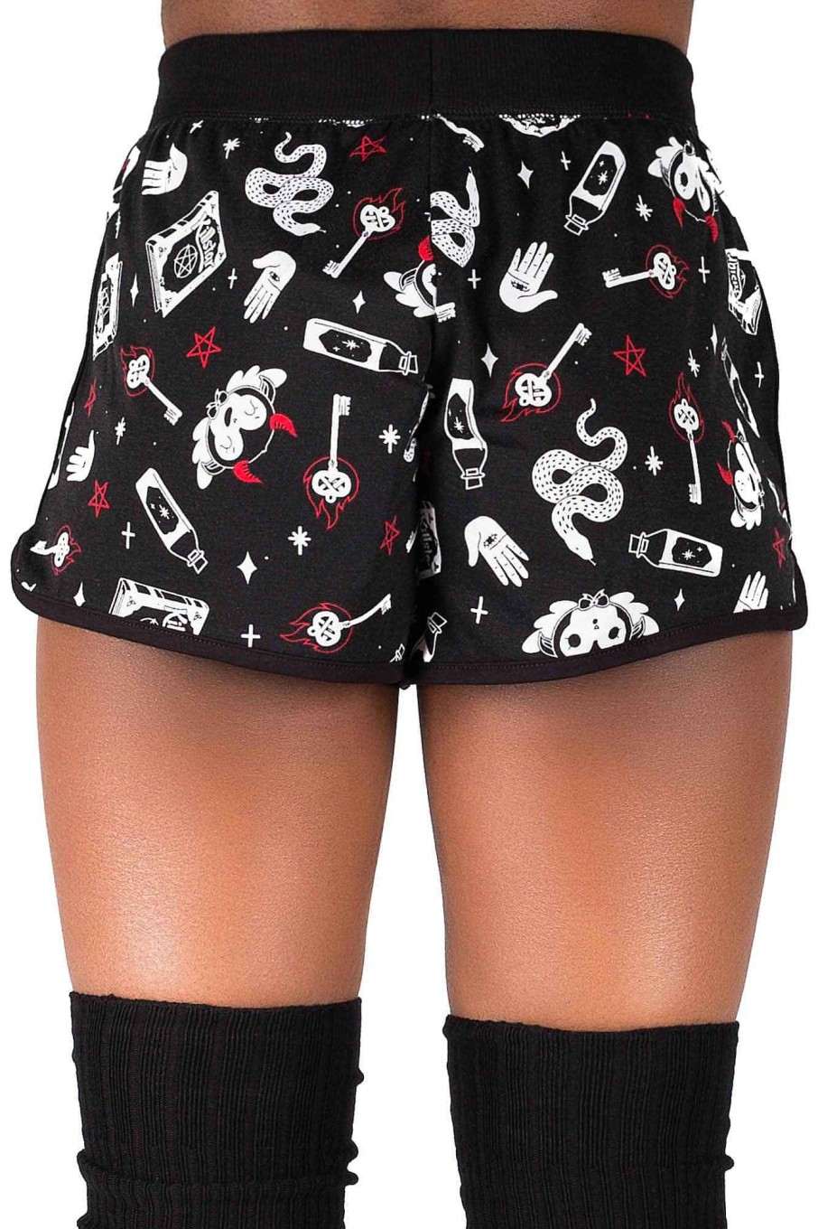 Women KILLSTAR Loungewear | See U In Hell Lounge Shorts Black