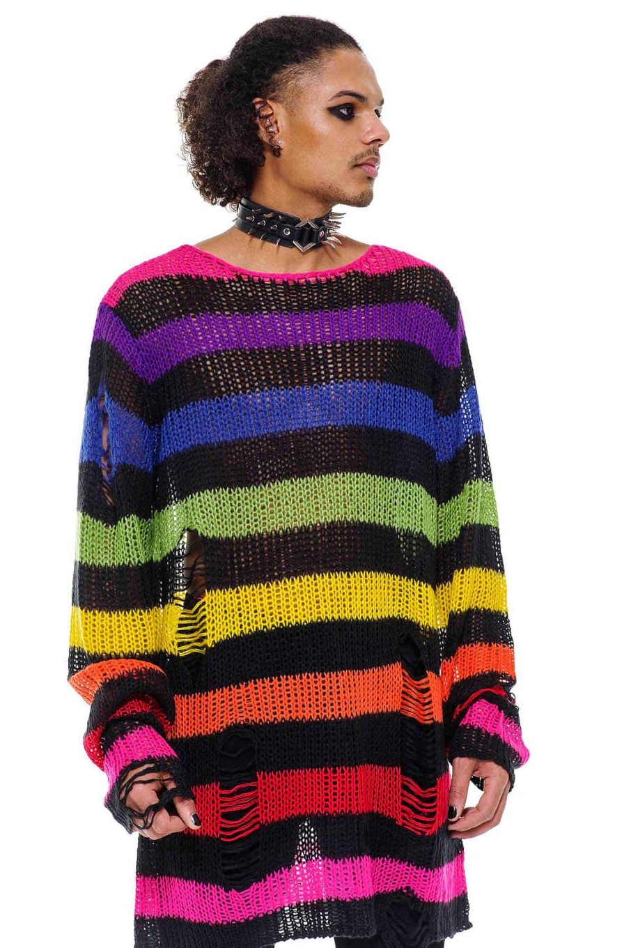 Men KILLSTAR Knitwear | Over The Knit Sweater Rainbow