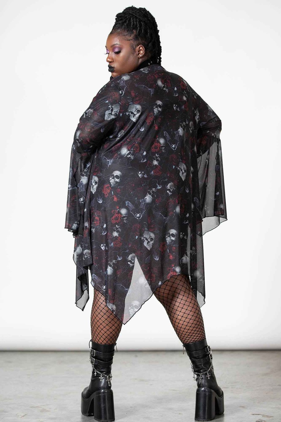 Plus KILLSTAR Co-Ords | Fairy Moss Mesh Cover Up [Plus] Black