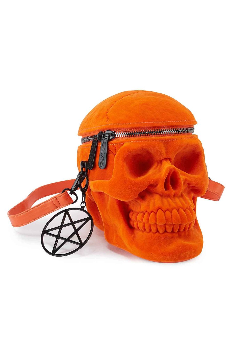 Accessories KILLSTAR Handbags | Grave Digger Skull Handbag [ Velvet] Orange