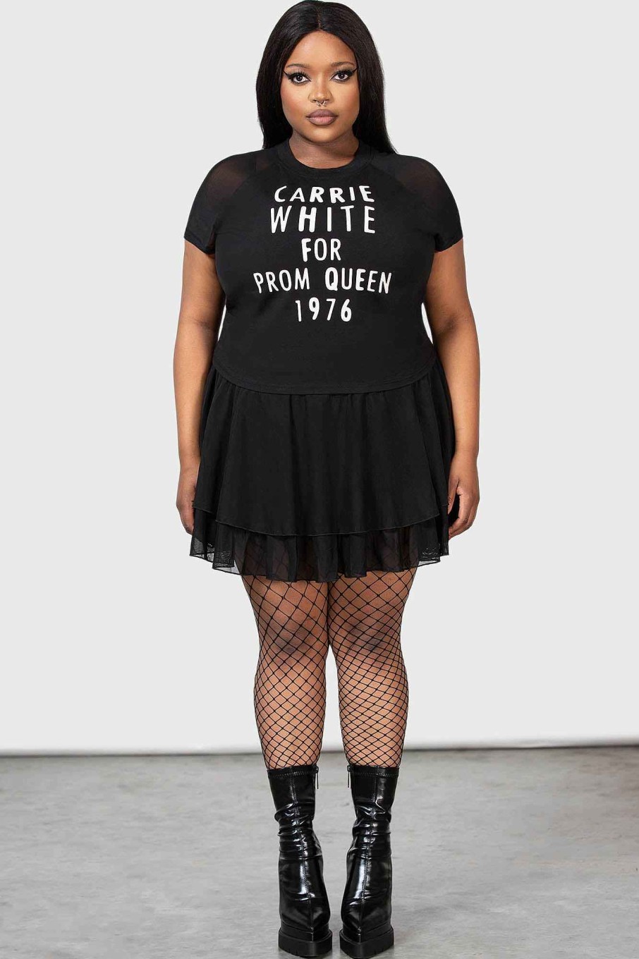 Collabs MGM CARRIE | Senior Prom Shrunken T-Shirt [Plus] Black