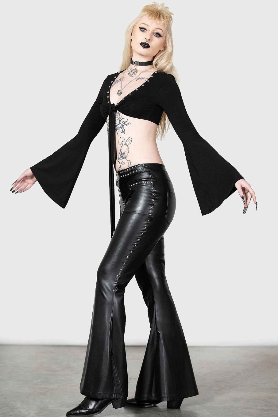 Women KILLSTAR Bottoms | Sulfuric Magma Flares Black