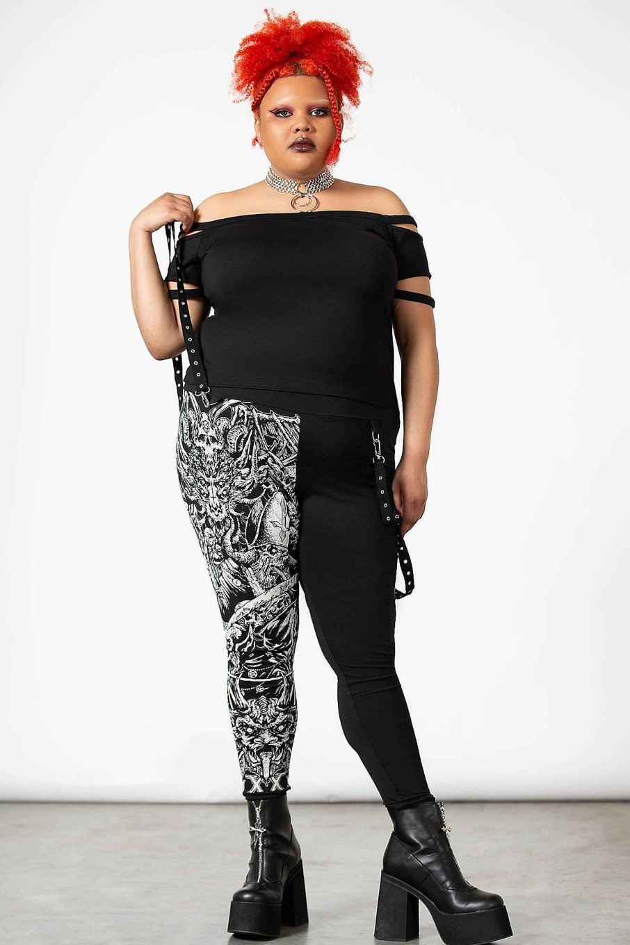 Plus KILLSTAR Bottoms | Amnesia Leggings [Plus] Black