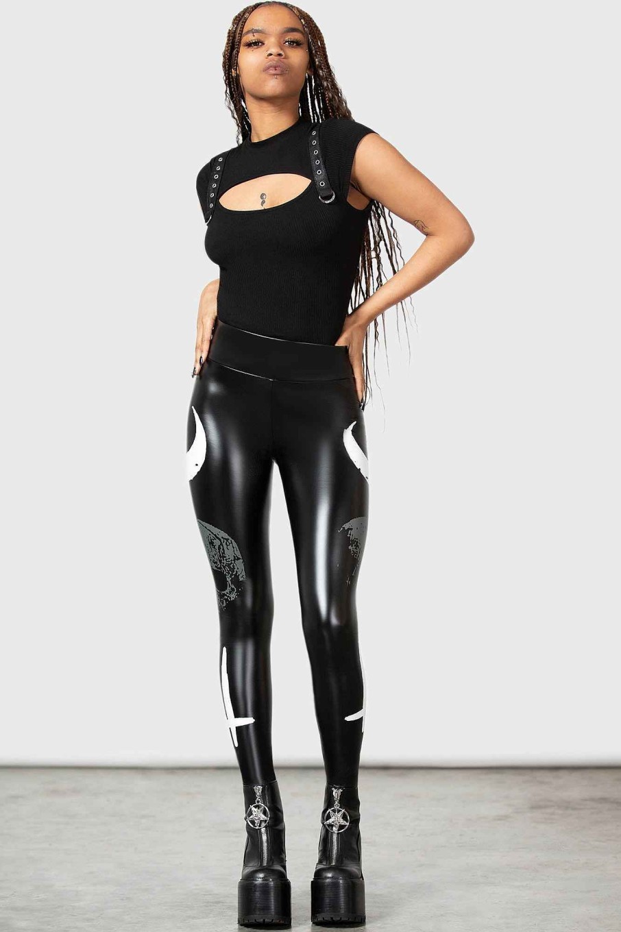 Women KILLSTAR Bottoms | Holy Trinity Leggings Black