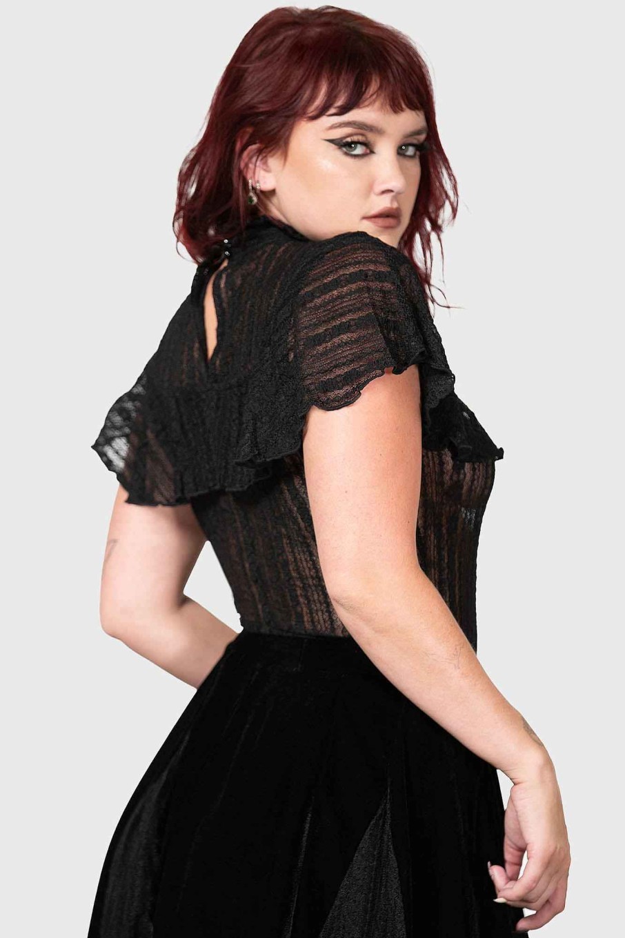 Women KILLSTAR Co-Ords | Atala'S Night Lace Top Black