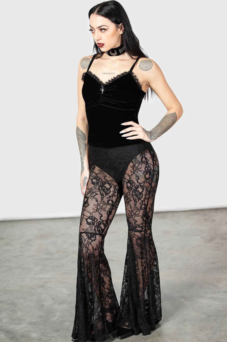 Women KILLSTAR Bottoms | Heartfelt Mercy Flares Black