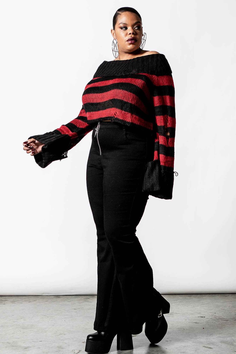 Plus KILLSTAR Knitwear | Nightmare Knit Sweater [Plus] Red