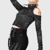 Women KILLSTAR Tops | Punkster Cold Shoulder Top Black