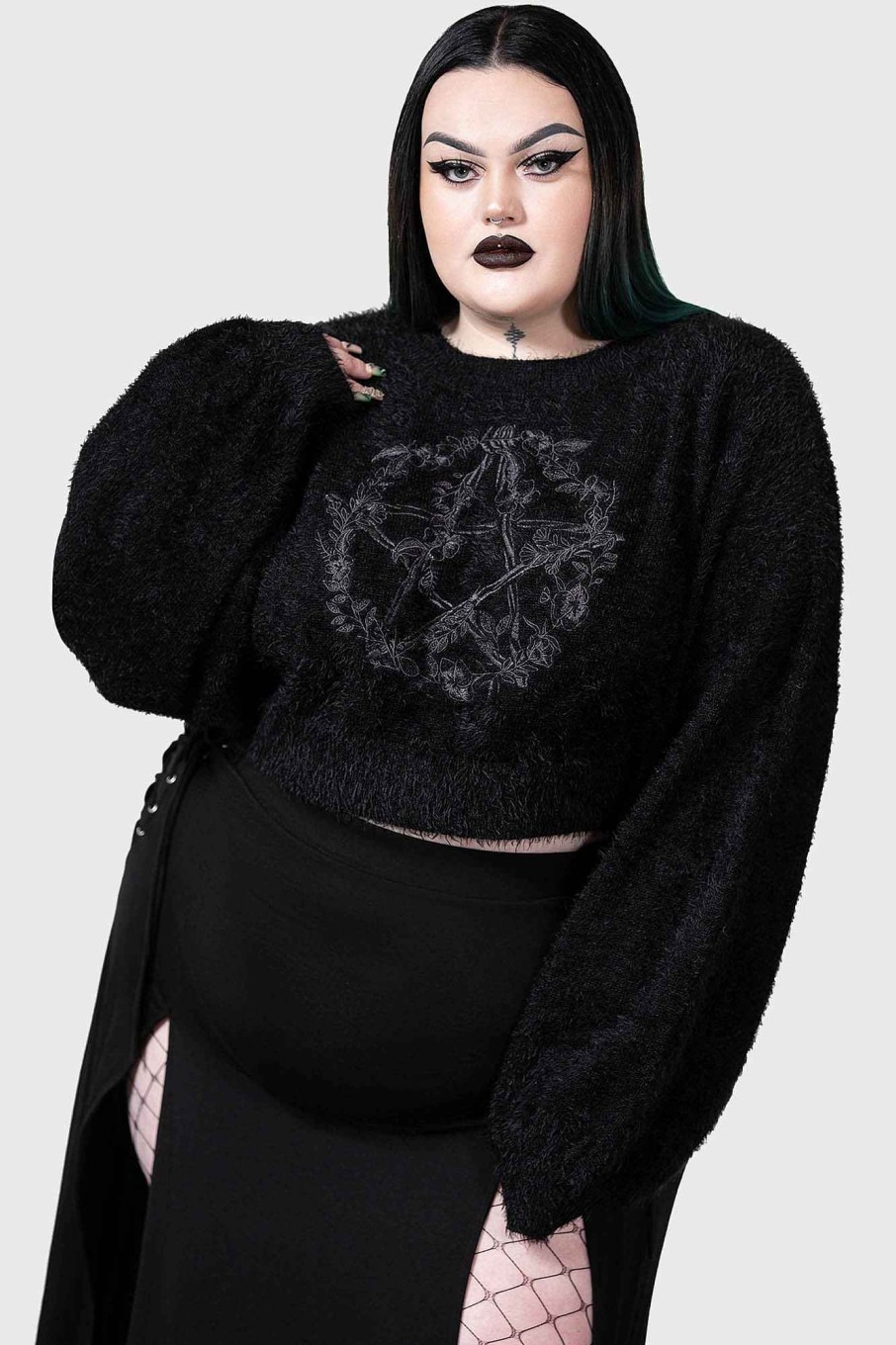 Plus KILLSTAR Knitwear | Winter Spirit Knit Sweater [Plus] Black