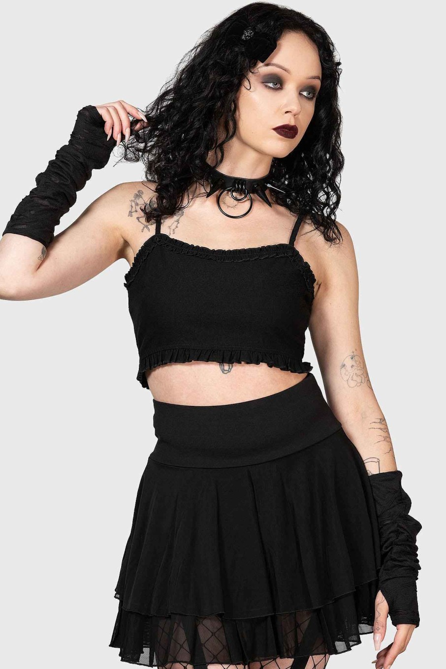 Women KILLSTAR Tops | Ines Crop Top Black