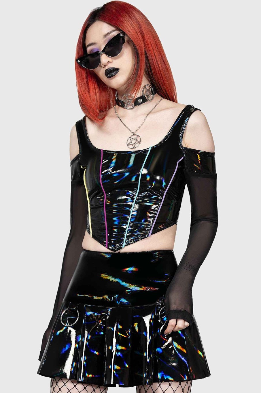 Women KILLSTAR Co-Ords | Midnight'S Magic Corset Top Rainbow