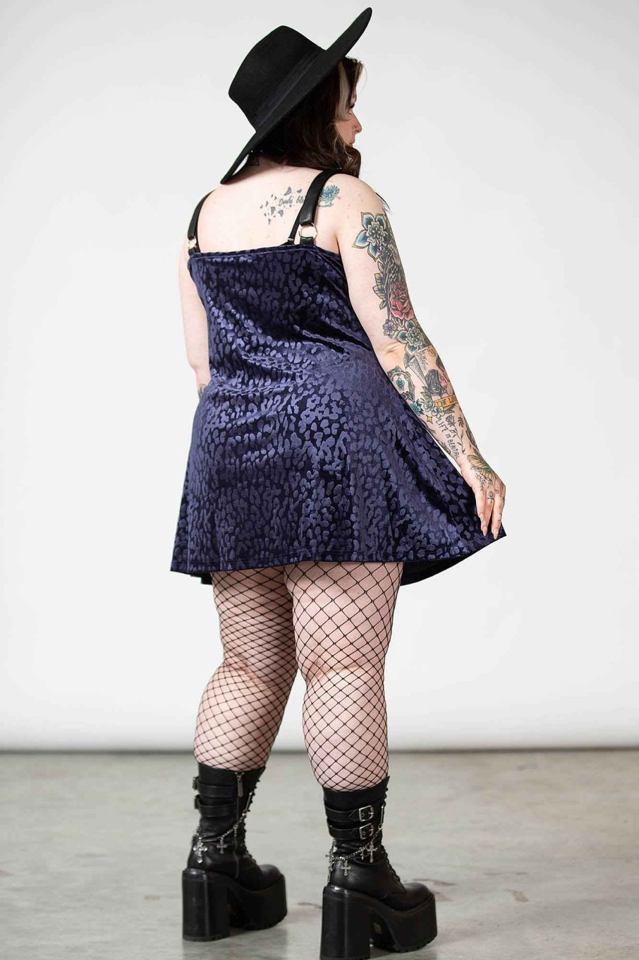 Plus KILLSTAR Dresses | Cool Cat Dress [Plum] [Plus] Purple