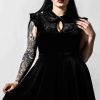 Women KILLSTAR Dresses | Amaymon Collar Dress Black