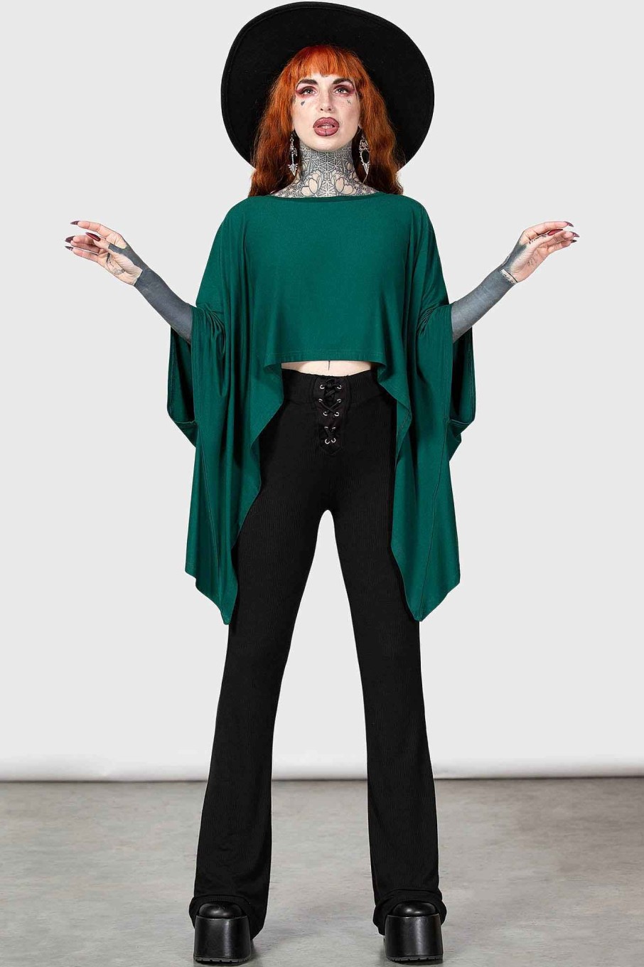 Women KILLSTAR Tops | Celestial Bodies Top [Teal] Green