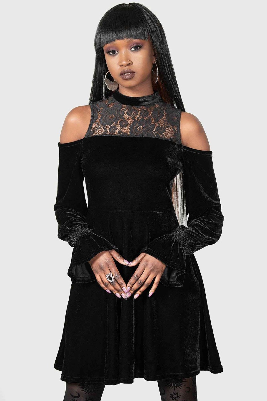 Women KILLSTAR Dresses | Baby Angeles Skater Dress Black